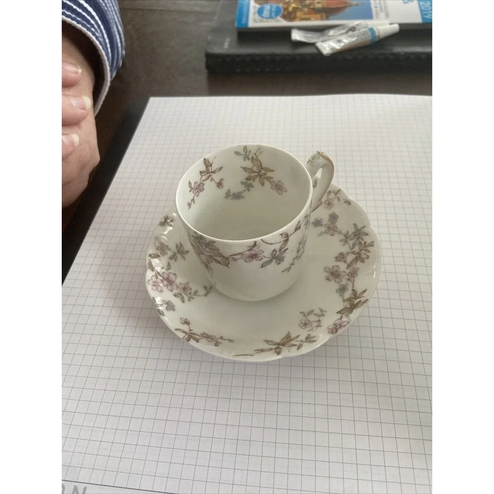 Vintage Haviland Limoges France expresso cup saucer For Charles  Van Heuser. G9